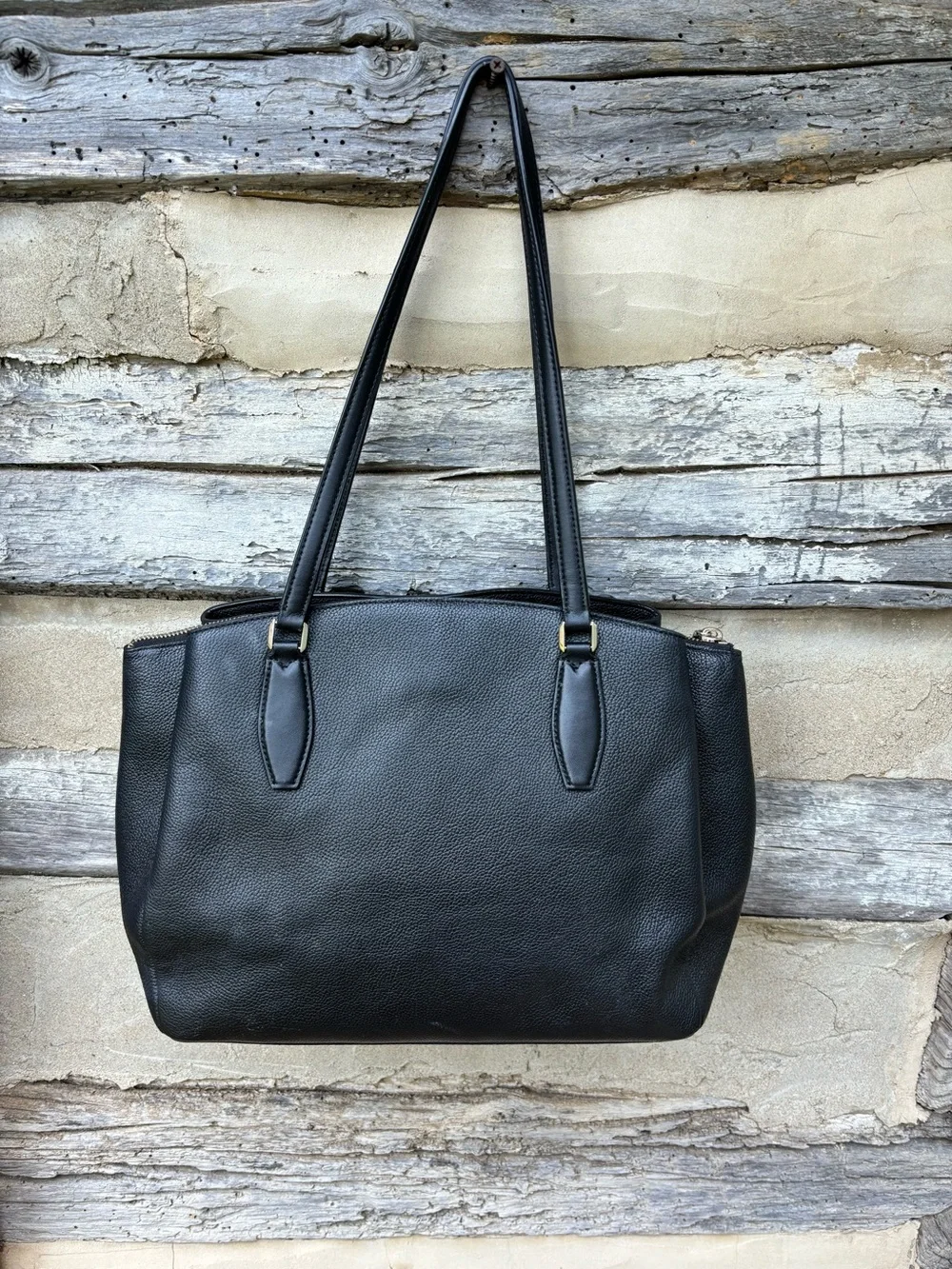 kate spade Soft Black Pebbled Leather Shoulder Tote
